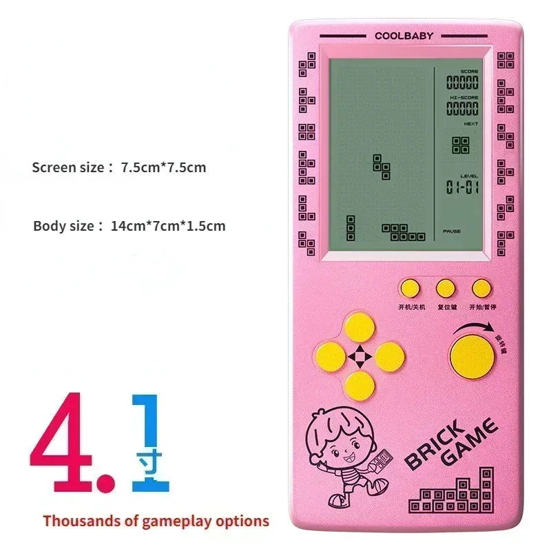 Portable Retro Gaming  Console 4.1 Inch Large Screen Children's Nostalgic Pocket Game Console Kids Game Toys - Slobuy