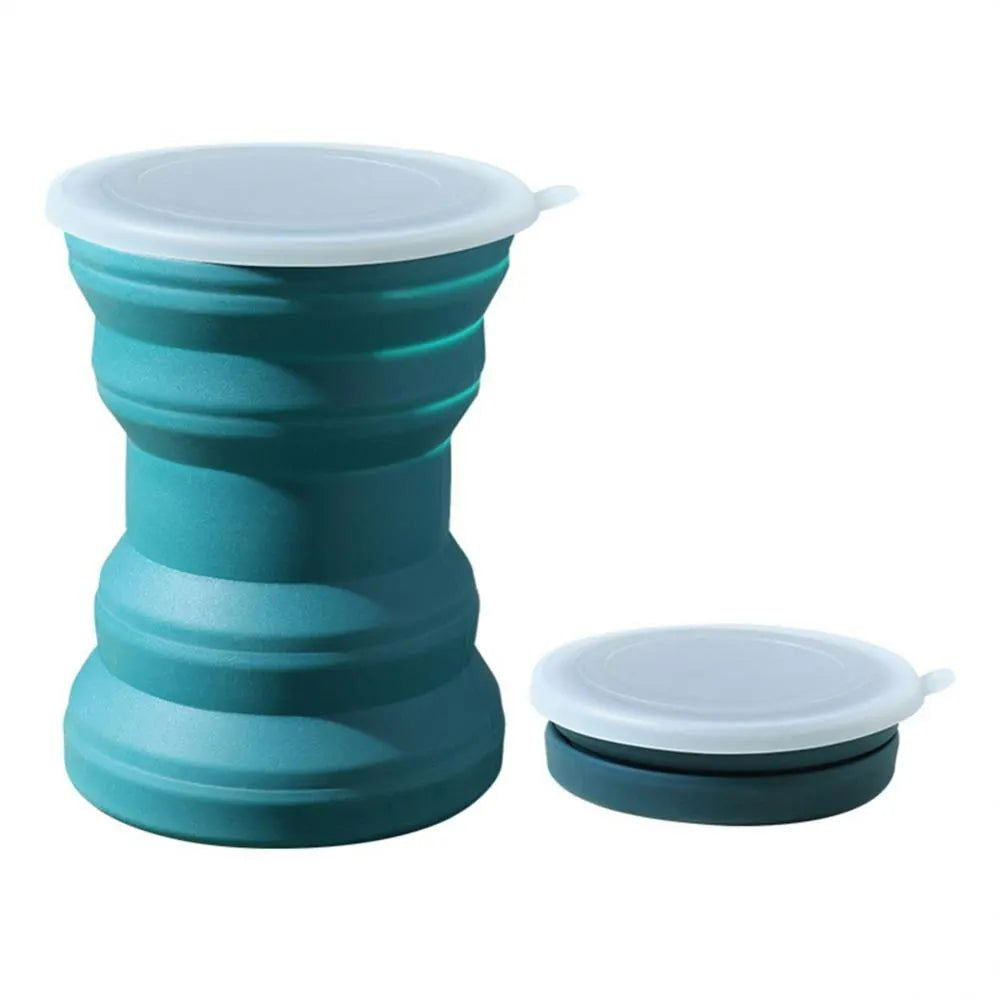 Portable Silicone Foldable Cup With Lanyard Heat Resistant Collapsible Cups Lid Folding Storage Travel Mug For Hot Water - Slobuy