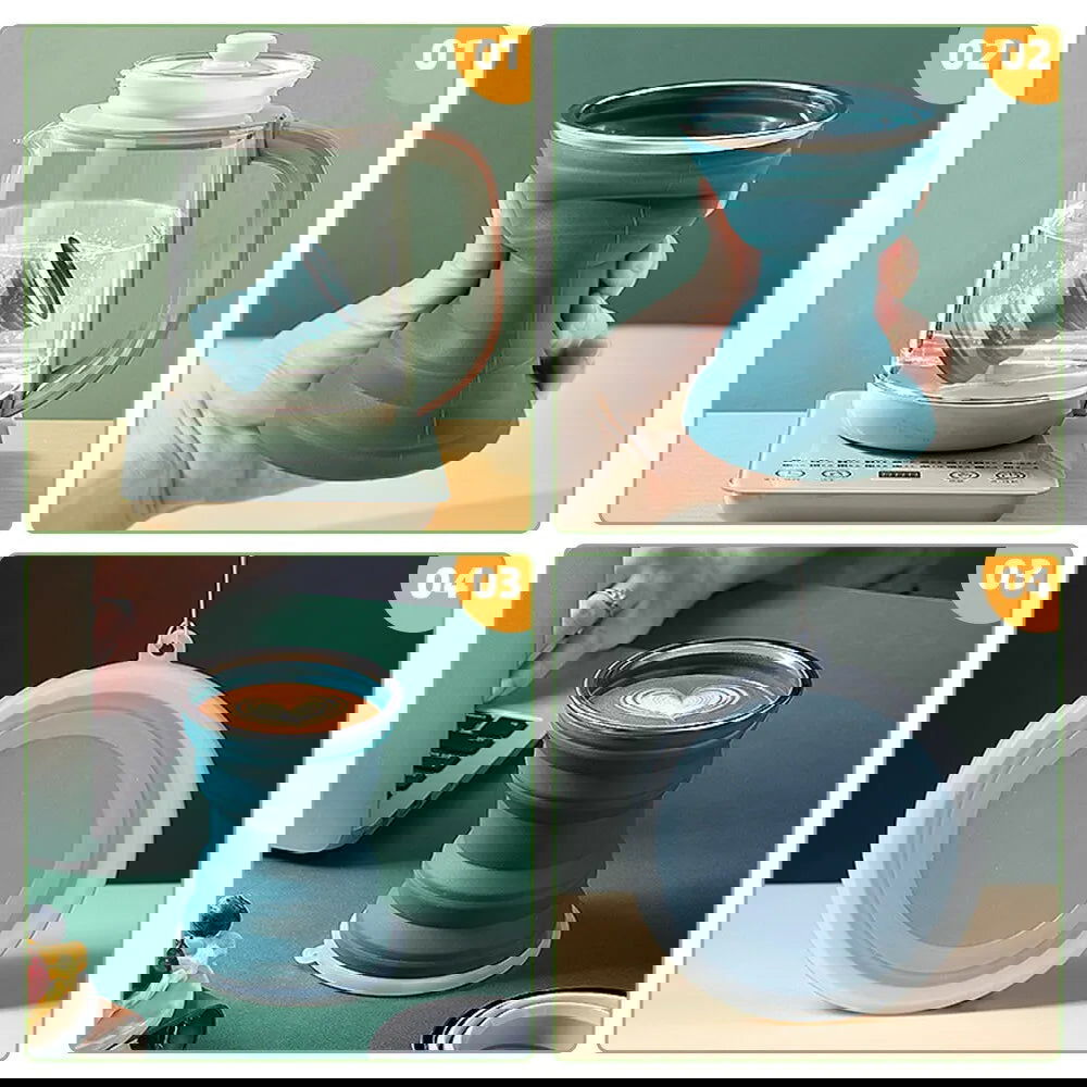 Portable Silicone Foldable Cup With Lanyard Heat Resistant Collapsible Cups Lid Folding Storage Travel Mug For Hot Water - Slobuy