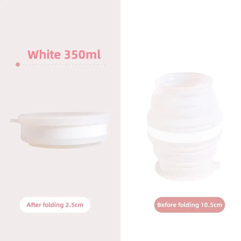 Portable Silicone Foldable Cup With Lanyard Heat Resistant Collapsible Cups Lid Folding Storage Travel Mug For Hot Water - Slobuy