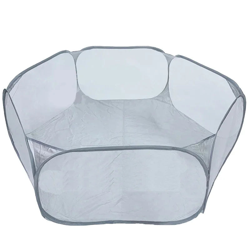 Portable Small Pet Cage Transparent Cat and Dog Cage Tent Pet Playpen Open Folding Yard Fence For Dog Hamster Rabbit Guinea Pig - Slobuy
