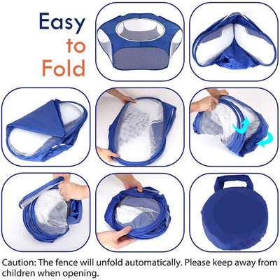 Portable Small Pet Cage Transparent Hedgehog Cage Tent Pet Playpen Open Folding Yard Fence For Dog Hamster Rabbit Guinea Pig - Slobuy