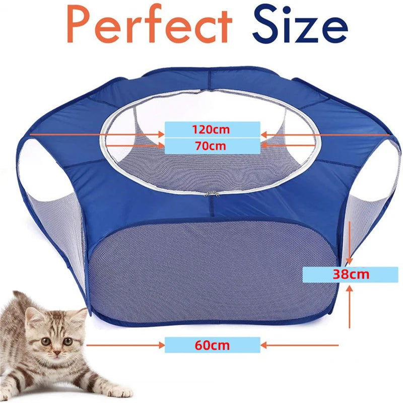 Portable Small Pet Cage Transparent Hedgehog Cage Tent Pet Playpen Open Folding Yard Fence For Dog Hamster Rabbit Guinea Pig - Slobuy
