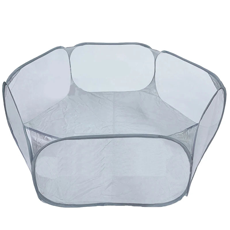 Portable Small Pet Cage Transparent Hedgehog Cage Tent Pet Playpen Open Folding Yard Fence For Dog Hamster Rabbit Guinea Pig - Slobuy