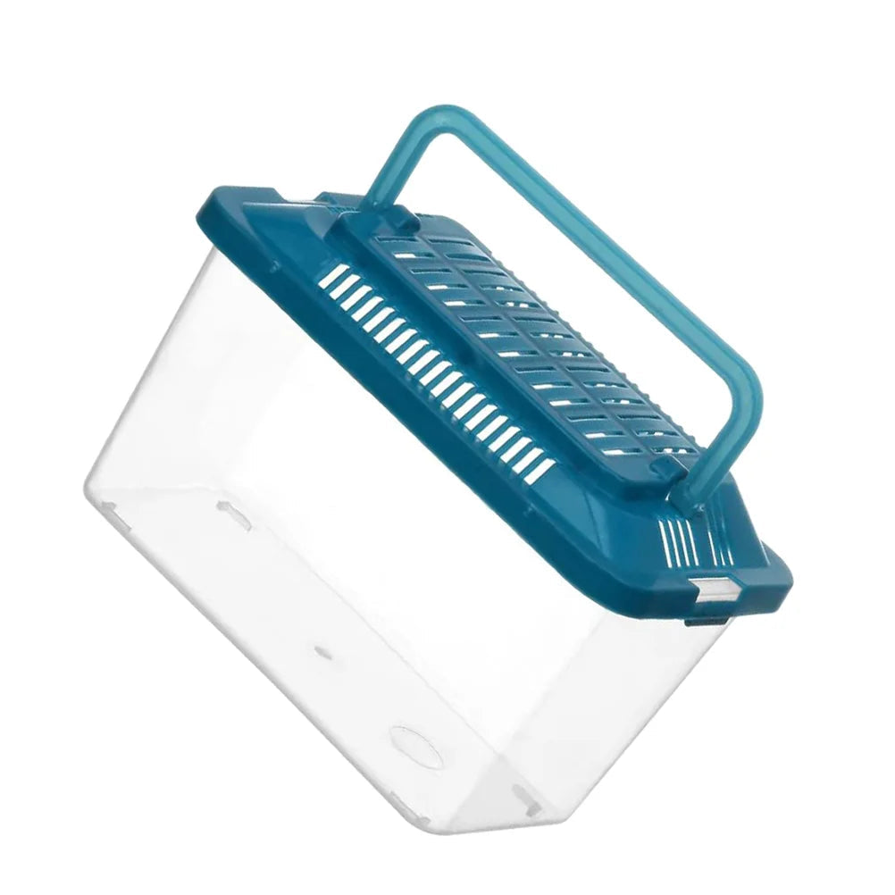 Portable Tortoise Terrarium Plastic Turtle Fish Tank Climbing Pet Feeding Container - Slobuy