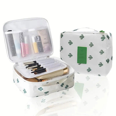 Portable Travel Makeup Bag Waterproof Multi Compartment Multifunctional Cosmetic Make Up Toiletry Organizer for Women and Girls - Slobuy