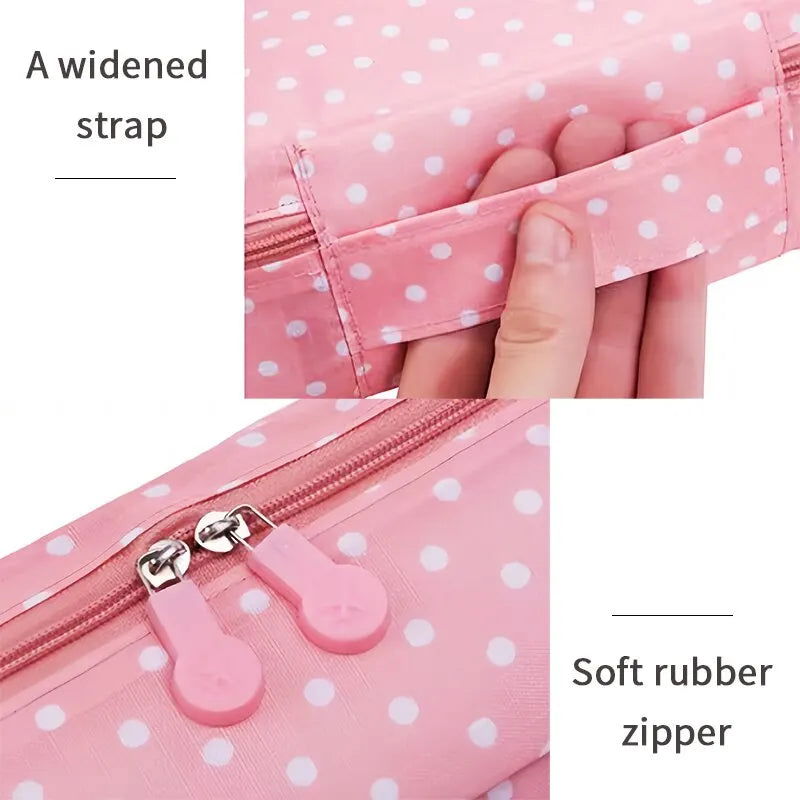 Portable Travel Makeup Bag Waterproof Multi Compartment Multifunctional Cosmetic Make Up Toiletry Organizer for Women and Girls - Slobuy
