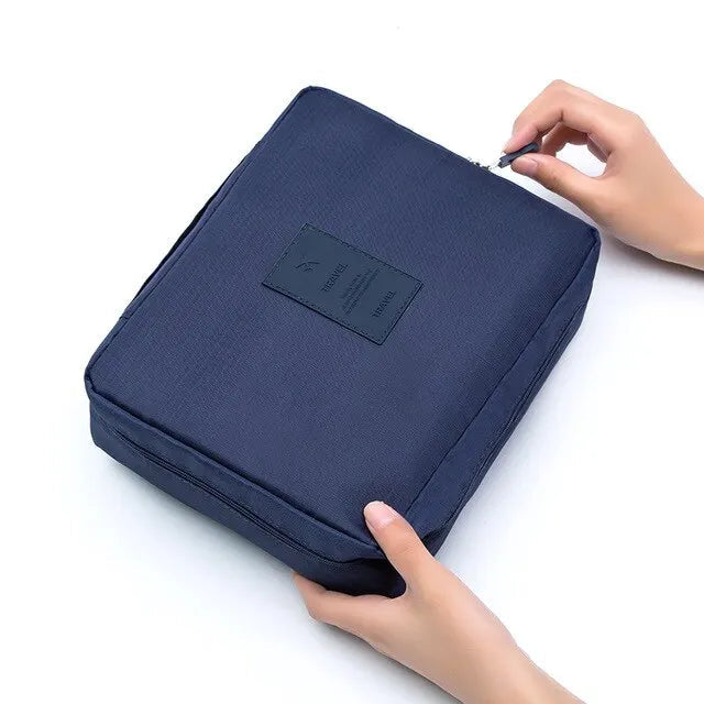 Portable Travel Makeup Bag Waterproof Multi Compartment Multifunctional Cosmetic Make Up Toiletry Organizer for Women and Girls - Slobuy