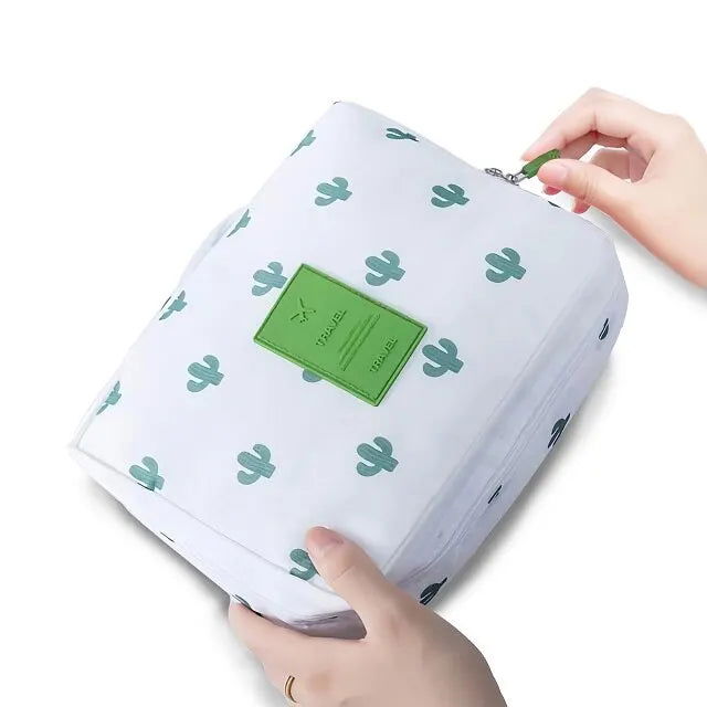 Portable Travel Makeup Bag Waterproof Multi Compartment Multifunctional Cosmetic Make Up Toiletry Organizer for Women and Girls - Slobuy