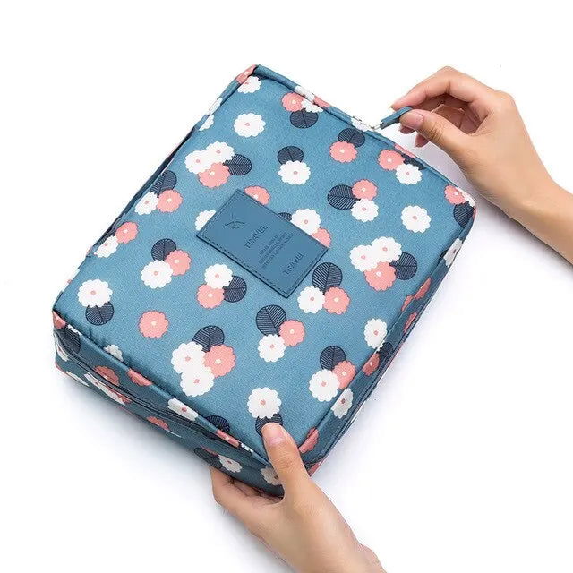 Portable Travel Makeup Bag Waterproof Multi Compartment Multifunctional Cosmetic Make Up Toiletry Organizer for Women and Girls - Slobuy