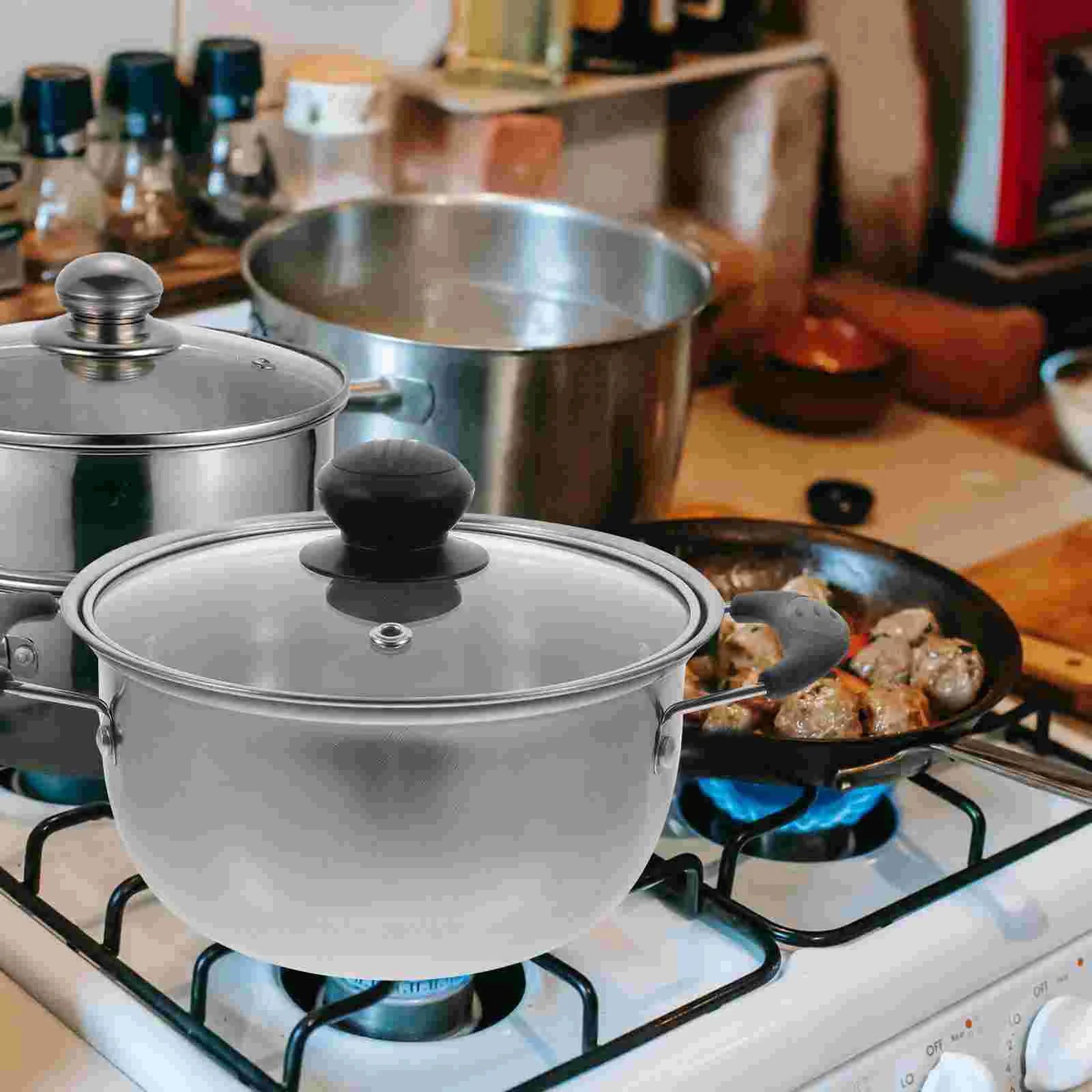Pot Soup Cooking Stainless Steel Stock Lid Pan Pasta Kitchen Milk Cookware Saucepan Noodle Stew Noodles Stockpot Boiling Hot - Slobuy