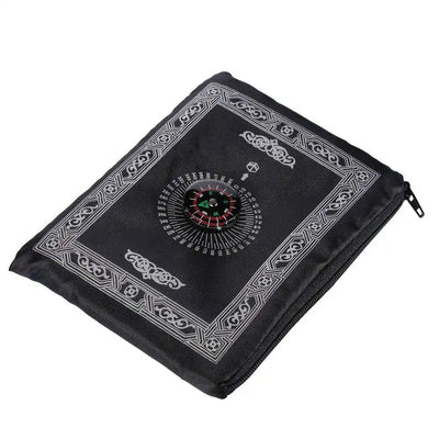 Prayer Rug Polyester Portable Braided Mats Simply Print with Compass In Pouch Travel Home New Style Mat Blanket 100x60cm - Slobuy