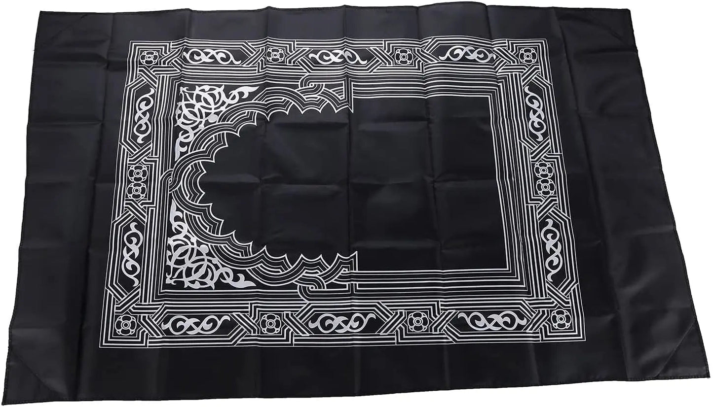Prayer Rug Polyester Portable Braided Mats Simply Print with Compass In Pouch Travel Home New Style Mat Blanket 100x60cm - Slobuy