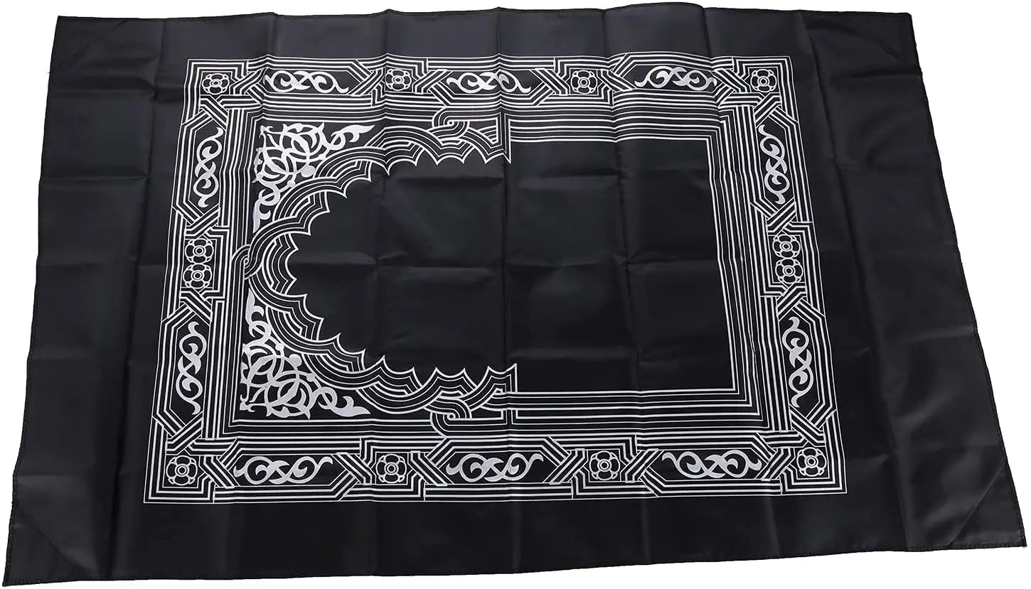 Prayer Rug Polyester Portable Braided Mats Simply Print with Compass In Pouch Travel Home New Style Mat Blanket 100x60cm - Slobuy
