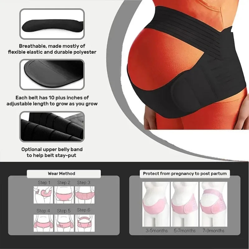 Pregnant Women Support Belly Band Back Clothes Belt Adjustable Waist Care Maternity Abdomen Brace Protector Pregnancy - Slobuy