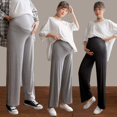 Pregnant Women's Wide Leg Pants for Spring and Autumn Outerwear with A Straight and Drooping Feel  New Maternity Clothing - Slobuy