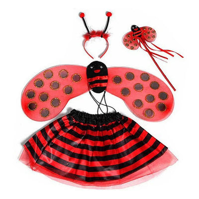 Princess Fairy Costume Set Halloween Costume Ears Headband Bee Wings Magic Wand Tutu Skirt Cosplay Prop Girls Dress Up - Slobuy