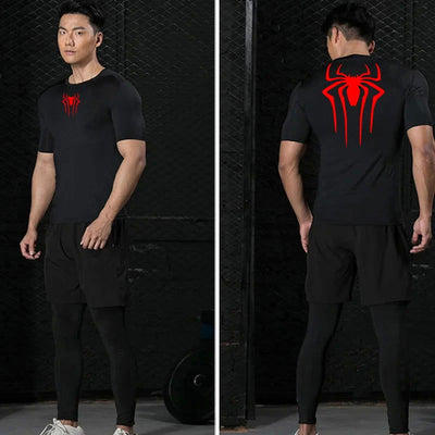 Printed Men's Athletic Compression Shirts Athletic Quick Dry Breathable Rash Guard Athletic Tight Workout Tops Summer Men - Slobuy