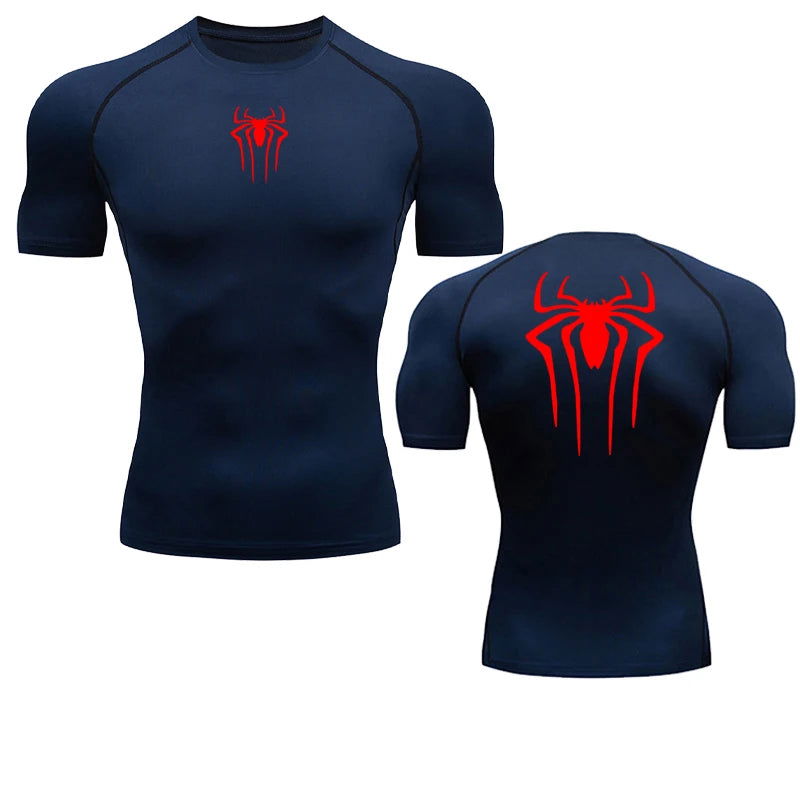 Printed Men's Athletic Compression Shirts Athletic Quick Dry Breathable Rash Guard Athletic Tight Workout Tops Summer Men - Slobuy