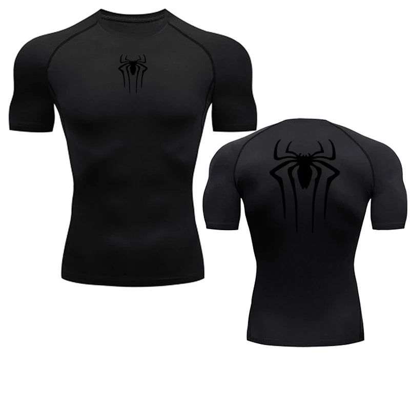 Printed Men's Athletic Compression Shirts Athletic Quick Dry Breathable Rash Guard Athletic Tight Workout Tops Summer Men - Slobuy