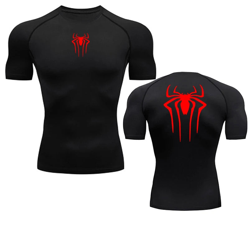 Printed Men's Athletic Compression Shirts Athletic Quick Dry Breathable Rash Guard Athletic Tight Workout Tops Summer Men - Slobuy