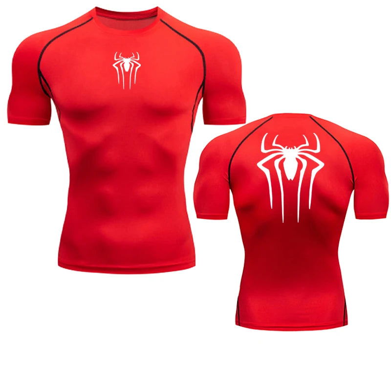 Printed Men's Athletic Compression Shirts Athletic Quick Dry Breathable Rash Guard Athletic Tight Workout Tops Summer Men - Slobuy