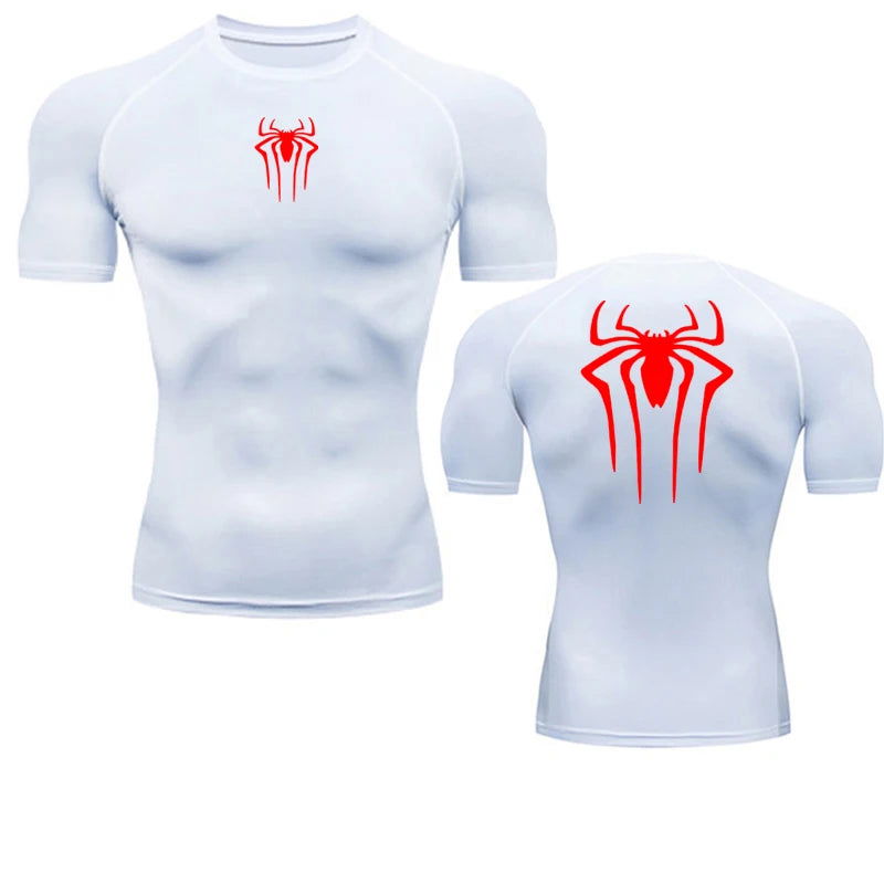 Printed Men's Athletic Compression Shirts Athletic Quick Dry Breathable Rash Guard Athletic Tight Workout Tops Summer Men - Slobuy