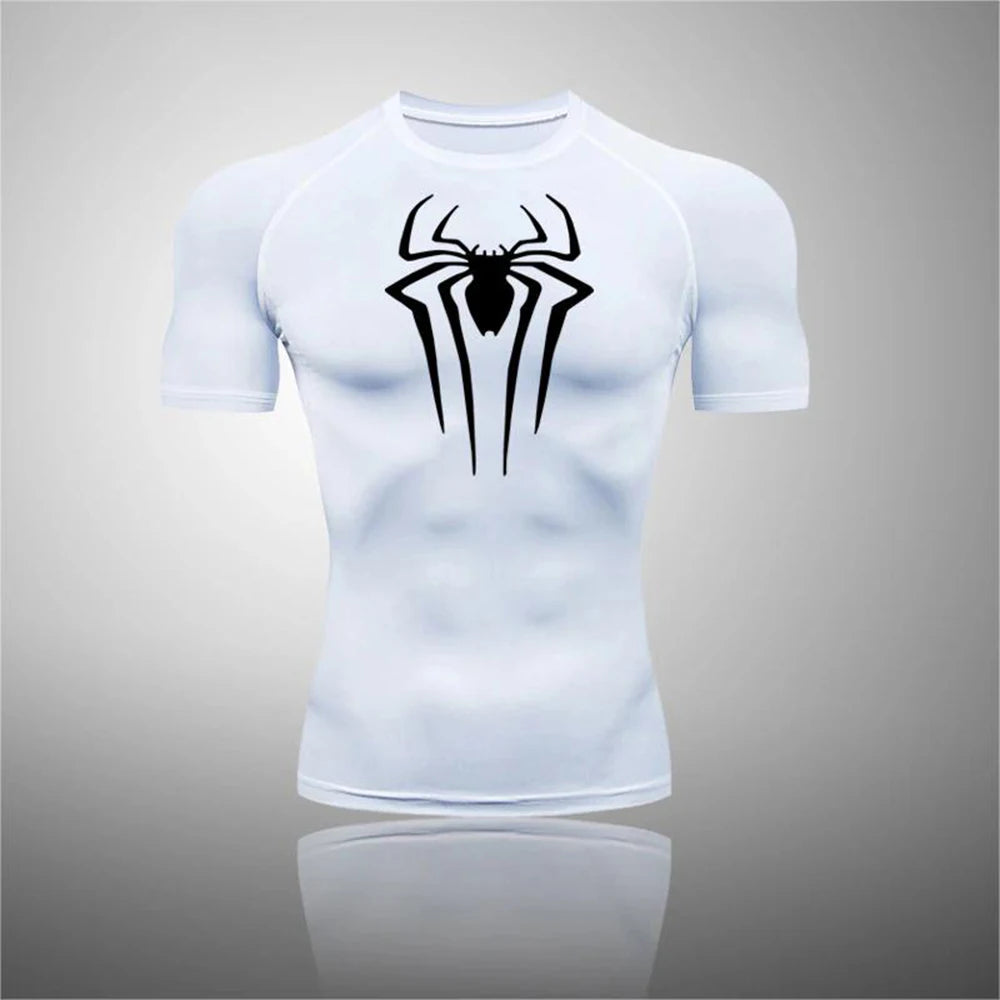 Printed Men's Athletic Compression Shirts Athletic Quick Dry Breathable Rash Guard Athletic Tight Workout Tops Summer Men - Slobuy