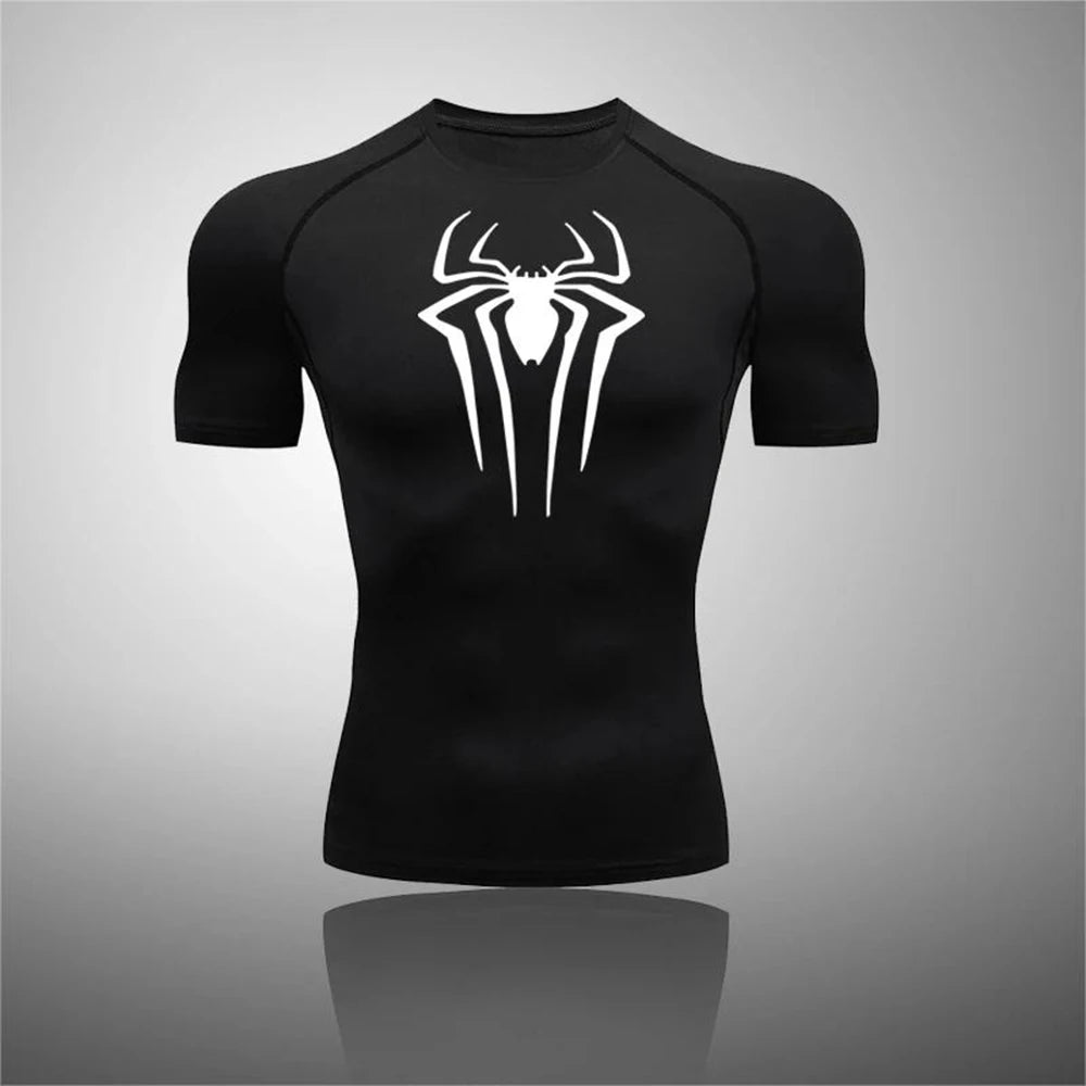 Printed Men's Athletic Compression Shirts Athletic Quick Dry Breathable Rash Guard Athletic Tight Workout Tops Summer Men - Slobuy