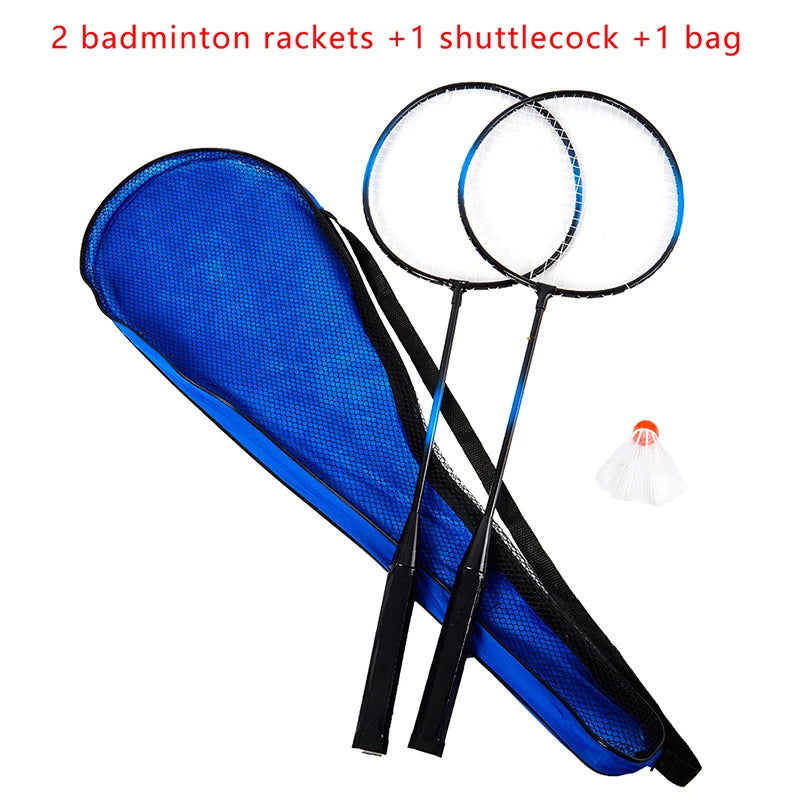 Professional Badminton Rackets Shuttlecocks and Carrying Bag Set Double Badminton Racquet Set Indoor Outdoor Speed Sports - Slobuy