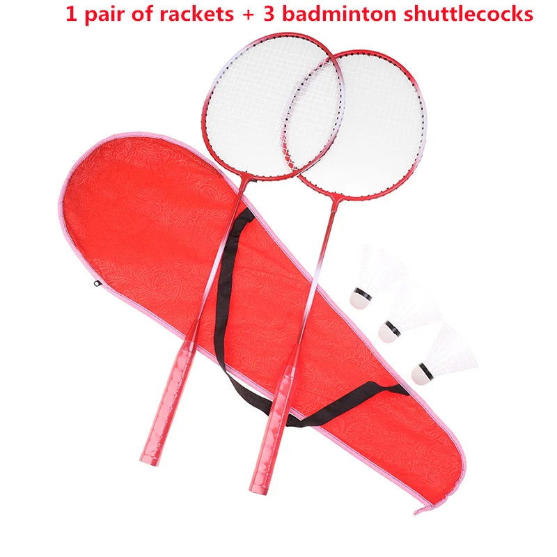 Professional Badminton Rackets Shuttlecocks and Carrying Bag Set Double Badminton Racquet Set Indoor Outdoor Speed Sports - Slobuy