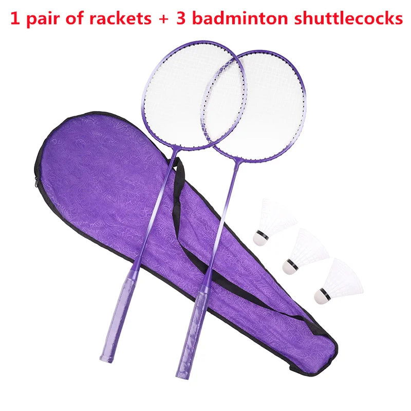 Professional Badminton Rackets Shuttlecocks and Carrying Bag Set Double Badminton Racquet Set Indoor Outdoor Speed Sports - Slobuy