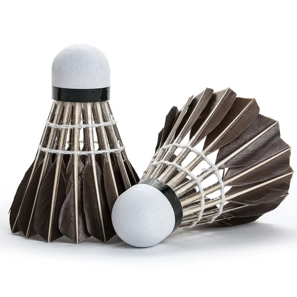 Professional Badminton Shuttlecock Black Goose Feather Badminton Shuttlecock Training Sport Badminton Ball - Slobuy