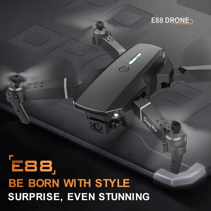 Professional E88Pro Remote Control Drone 4K Wide-angle HD Aerial Camera Foldable RC Helicopter WIFI FPV Quadcopter Toy Gift - Slobuy