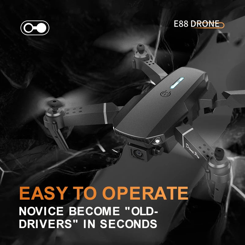 Professional E88Pro Remote Control Drone 4K Wide-angle HD Aerial Camera Foldable RC Helicopter WIFI FPV Quadcopter Toy Gift - Slobuy
