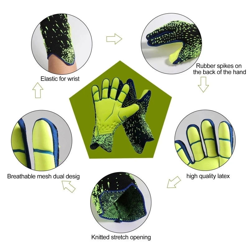 Professional Goalkeeper Gloves Adults Kids Football Latex Thickened Protection  Goalkeeper Soccer Sports Football Goalie Gloves - Slobuy