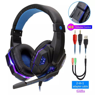 Professional Led Light Wired Gaming Headphones With Microphone For Computer PS4 PS5 Xbox Bass Stereo PC Gaming Headset Gifts - Slobuy