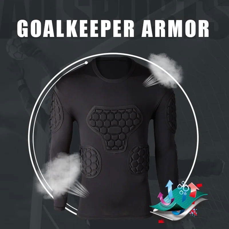 Professional goalkeeper armor uniforms football goalkeeper jerseys thicken EVA sponge elbow goalkeeper sports uniforms - Slobuy