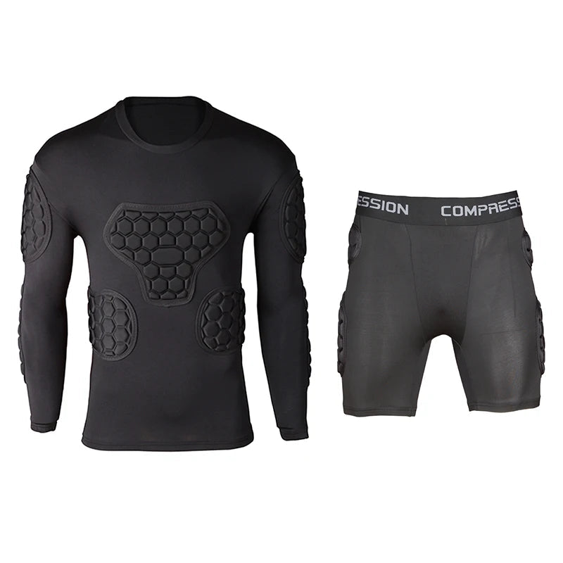 Professional goalkeeper armor uniforms football goalkeeper jerseys thicken EVA sponge elbow goalkeeper sports uniforms - Slobuy