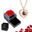 Projection Necklace Set With Rose Gift Box 100 Languages I Love You Heart Pendant Jewelry 2023 Hot Sale Accessories Dropshipping - Slobuy