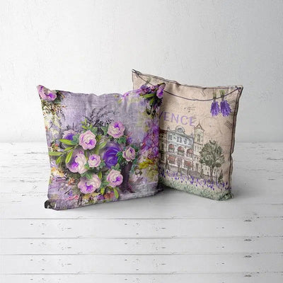 Provence Kissen Lavender Decorative Throw Pillow Sofa Cushion Cover Personalized Floral - Slobuy