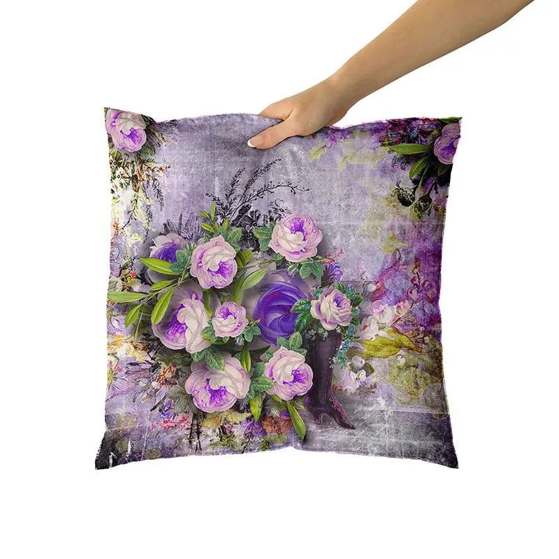 Provence Kissen Lavender Decorative Throw Pillow Sofa Cushion Cover Personalized Floral - Slobuy