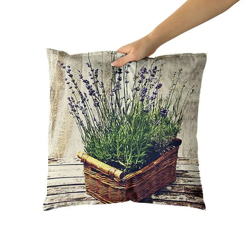 Provence Kissen Lavender Decorative Throw Pillow Sofa Cushion Cover Personalized Floral - Slobuy