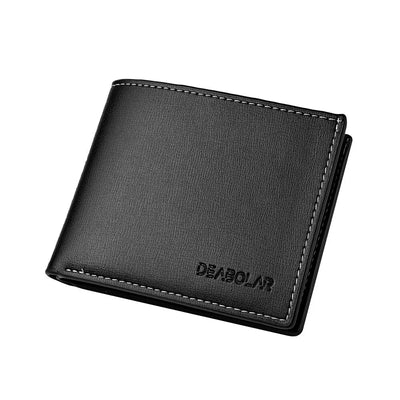 Pu Leather Men Short Wallet Thin Style Folding Young Men Credit Card Holder Wallet - Slobuy
