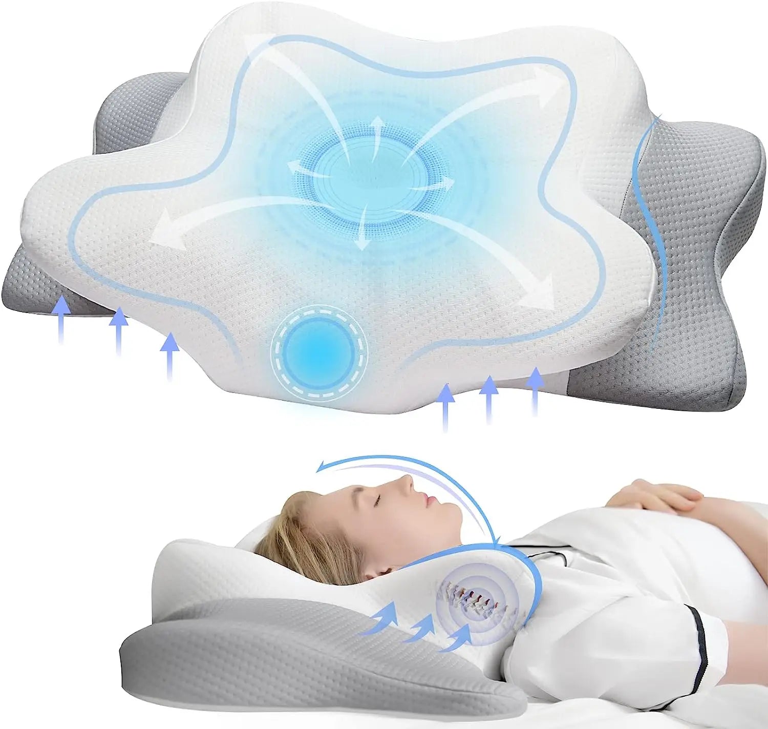 Pulatree Odorless Orthopedic Pillow For Neck And Shoulder Pain Memory Foam Neck Pillow Ergonomic Sleeping Cervical Pillow - Slobuy