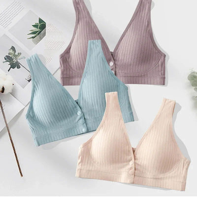 Pure Cotton Nursing Bra Women's Breastfeeding Maternity Underwear Women Pregnancy Plus Size Bralette Gather Crop Top Women - Slobuy