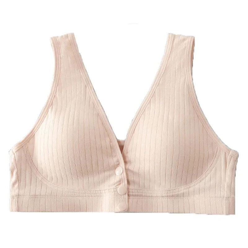 Pure Cotton Nursing Bra Women's Breastfeeding Maternity Underwear Women Pregnancy Plus Size Bralette Gather Crop Top Women - Slobuy