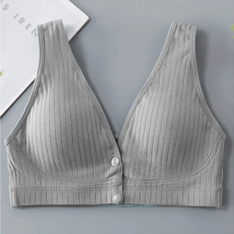 Pure Cotton Nursing Bra Women's Breastfeeding Maternity Underwear Women Pregnancy Plus Size Bralette Gather Crop Top Women - Slobuy