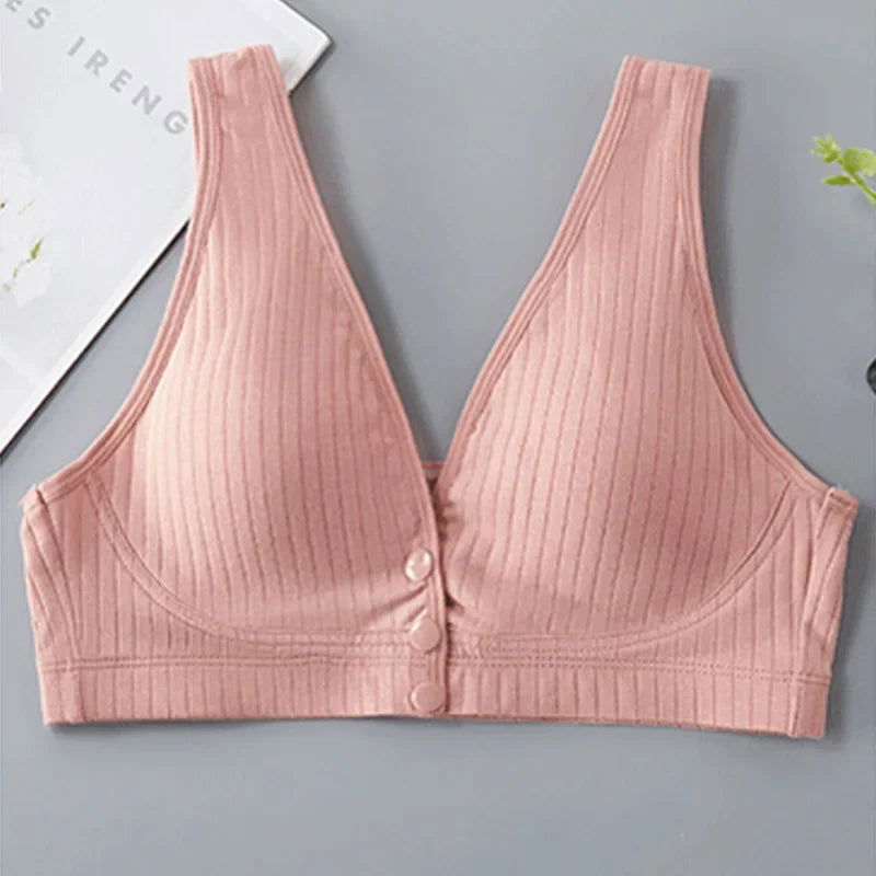 Pure Cotton Nursing Bra Women's Breastfeeding Maternity Underwear Women Pregnancy Plus Size Bralette Gather Crop Top Women - Slobuy