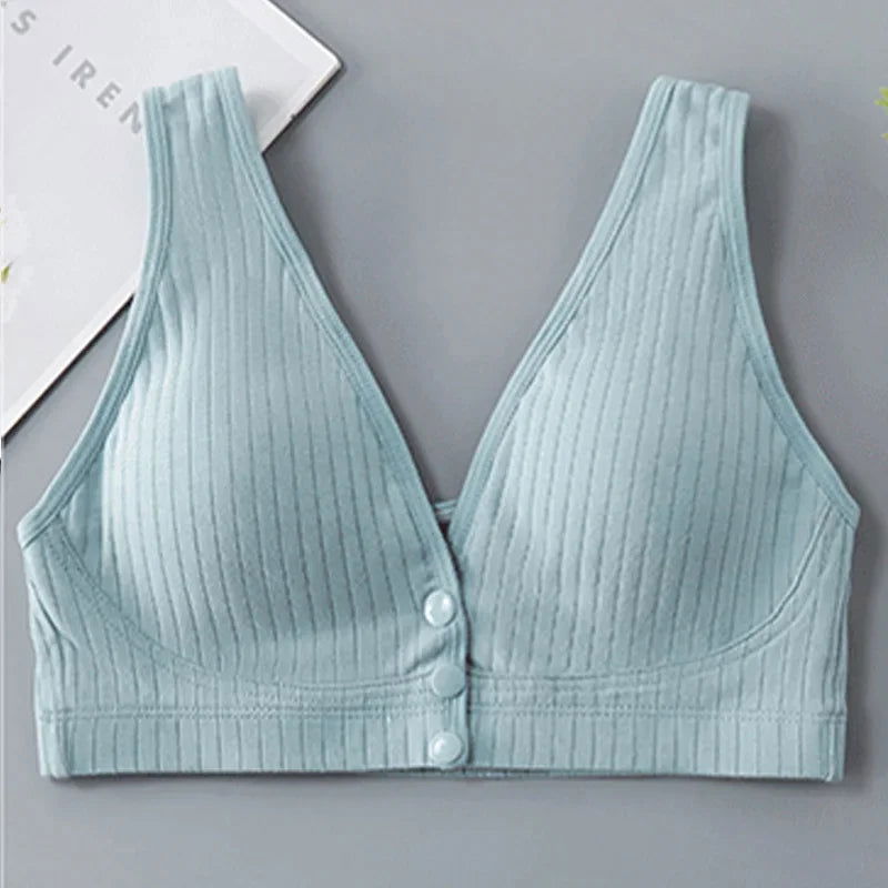Pure Cotton Nursing Bra Women's Breastfeeding Maternity Underwear Women Pregnancy Plus Size Bralette Gather Crop Top Women - Slobuy